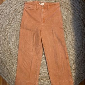 Madewell coral wide leg high rise pants